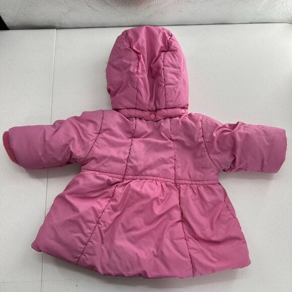 The Childrens Place Pink Infant Coat Faux Fur Trim Hood 3-6 Mos Winter Jacket - Picture 8 of 10